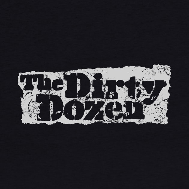 The Dirty Dozen logo (inverted white) by GraphicGibbon